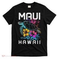 Maui Hawaii Sea Turtle Diving Flower Hawaii Souvenir T-Shirt thumb 0