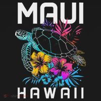 Maui Hawaii Sea Turtle Diving Flower Hawaii Souvenir T-Shirt thumb 7