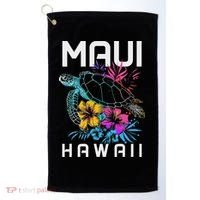 Maui Hawaii Sea Turtle Diving Flower Hawaii Souvenir Golf Towel thumb 0