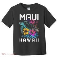 Maui Hawaii Sea Turtle Diving Flower Hawaii Souvenir Toddler T-Shirt thumb 0