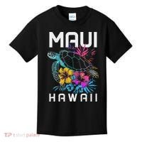 Maui Hawaii Sea Turtle Diving Flower Hawaii Souvenir Kids T-Shirt thumb 0