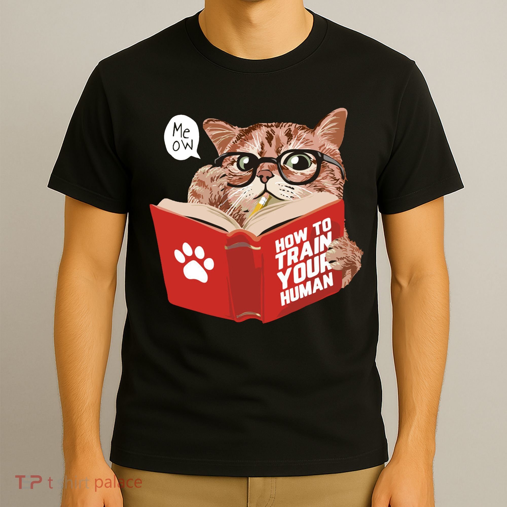 Meow How To Train Your Human Funny Cat T-Shirt