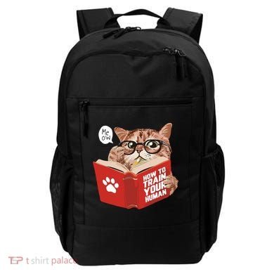 Meow How To Train Your Human Funny Cat Backpack