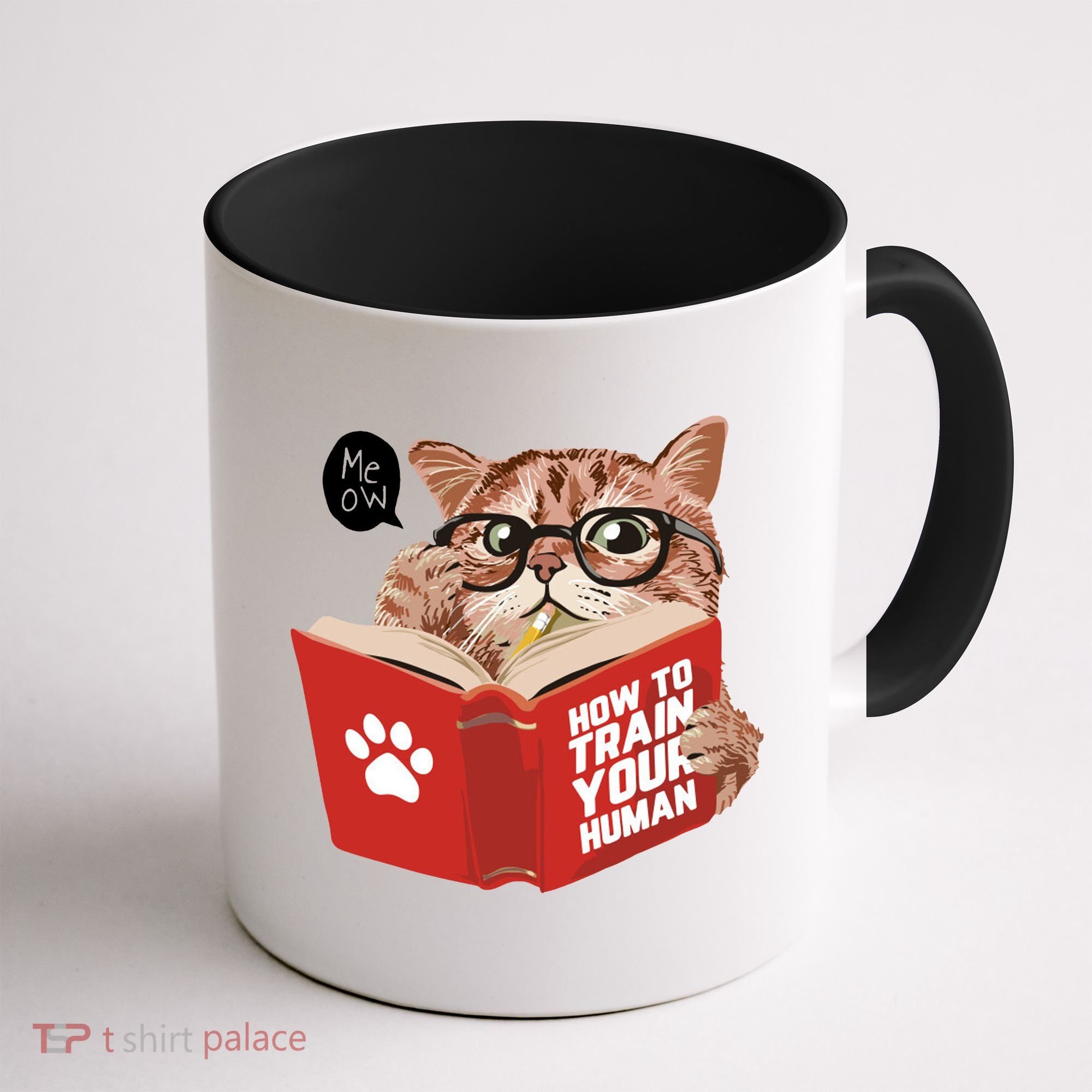Meow How To Train Your Human Funny Cat Coffee Mug