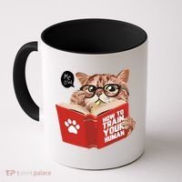 Meow How To Train Your Human Funny Cat Coffee Mug thumb 0
