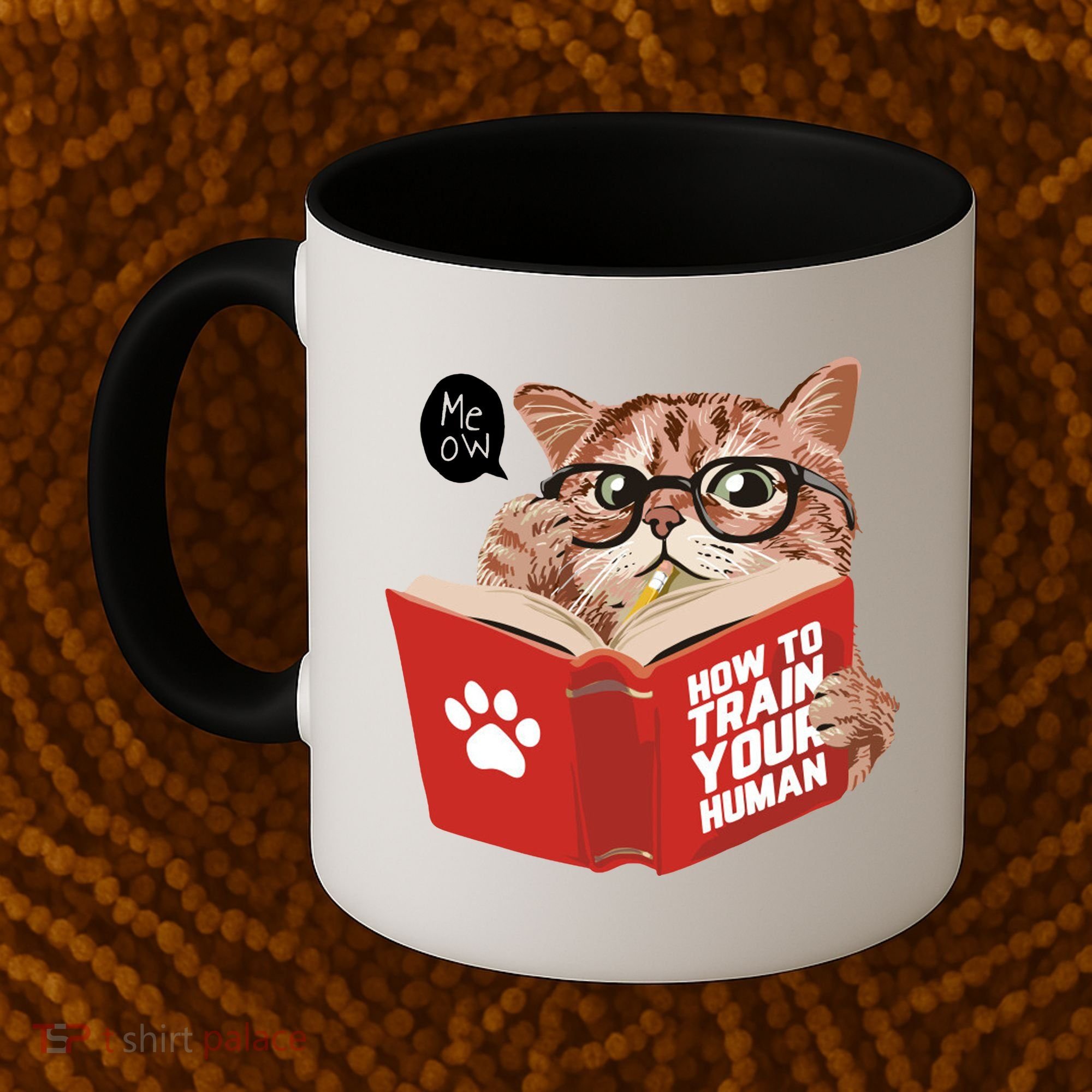 Meow How To Train Your Human Funny Cat Coffee Mug