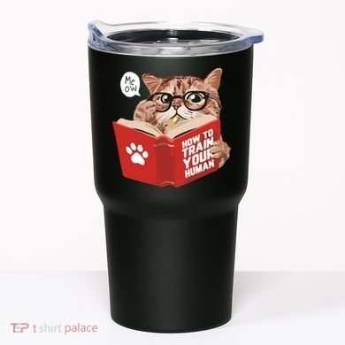 Meow How To Train Your Human Funny Cat Tumbler