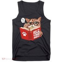 Meow How To Train Your Human Funny Cat Tank Top thumb 0