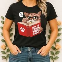 Meow How To Train Your Human Funny Cat Women's T-Shirt thumb 2