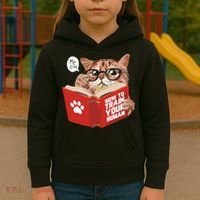 Meow How To Train Your Human Funny Cat Kids Hoodie thumb 3