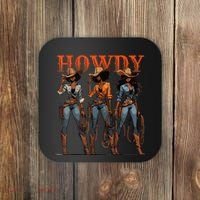 Melanin History Texas Howdy Black Cowgirl Western Rodeo Gift Coaster thumb 0