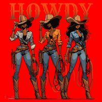 Melanin History Texas Howdy Black Cowgirl Western Rodeo Gift Santa Hat thumb 1