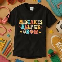 Mistakes Help Us Grow Positive Quote Kids T-Shirt thumb 3