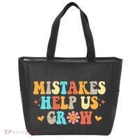 Mistakes Help Us Grow Positive Quote Tote Bag thumb 0