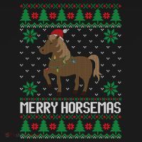 Merry Horsemas Ugly Christmas Sweater Funny Horse Xmas Gift T-Shirt thumb 7