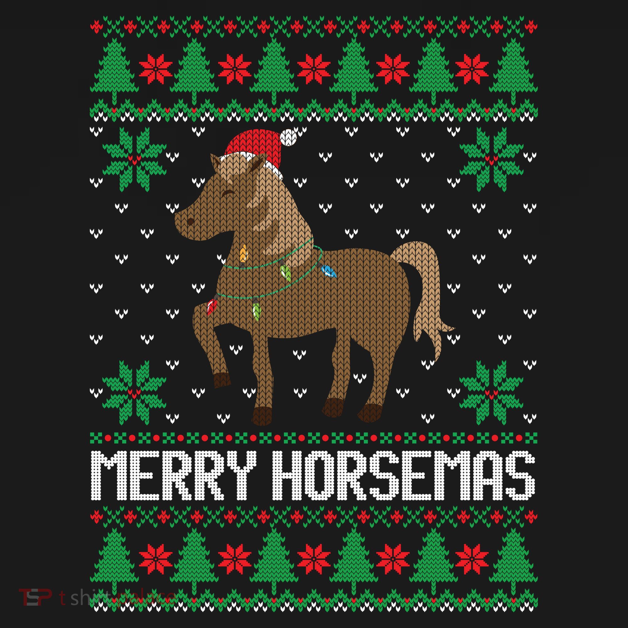 Merry Horsemas Ugly Christmas Sweater Funny Horse Xmas Gift Women's Tank Top