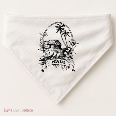 Maui Hawaii Vintage Retro Throwback Classic Vacation USA-Made Doggie Bandana