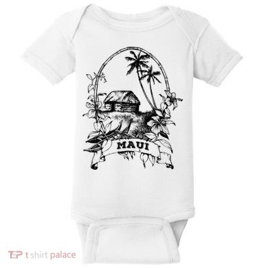 Maui Hawaii Vintage Retro Throwback Classic Vacation Baby Bodysuit
