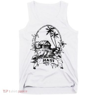 Maui Hawaii Vintage Retro Throwback Classic Vacation Tank Top