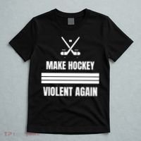 Make Hockey Violent Again Funny Hockey Players Maga Canada Ice T-Shirt thumb 5