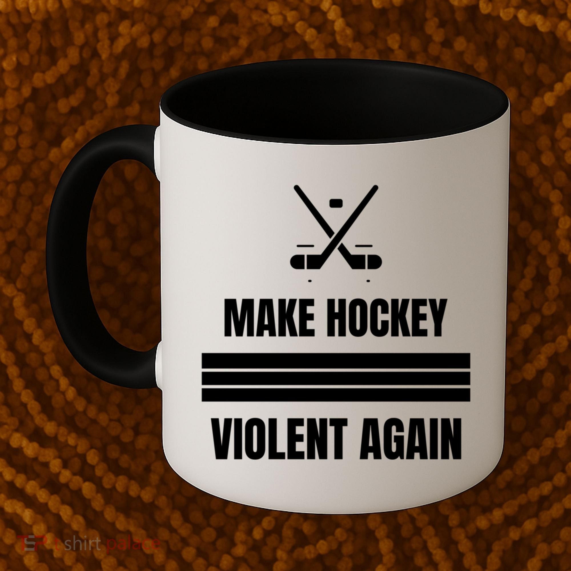 Make Hockey Violent Again Funny Hockey Players Maga Canada Ice Coffee Mug