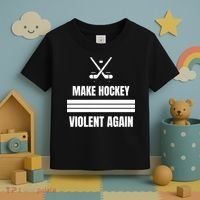 Make Hockey Violent Again Funny Hockey Players Maga Canada Ice Toddler T-Shirt thumb 3