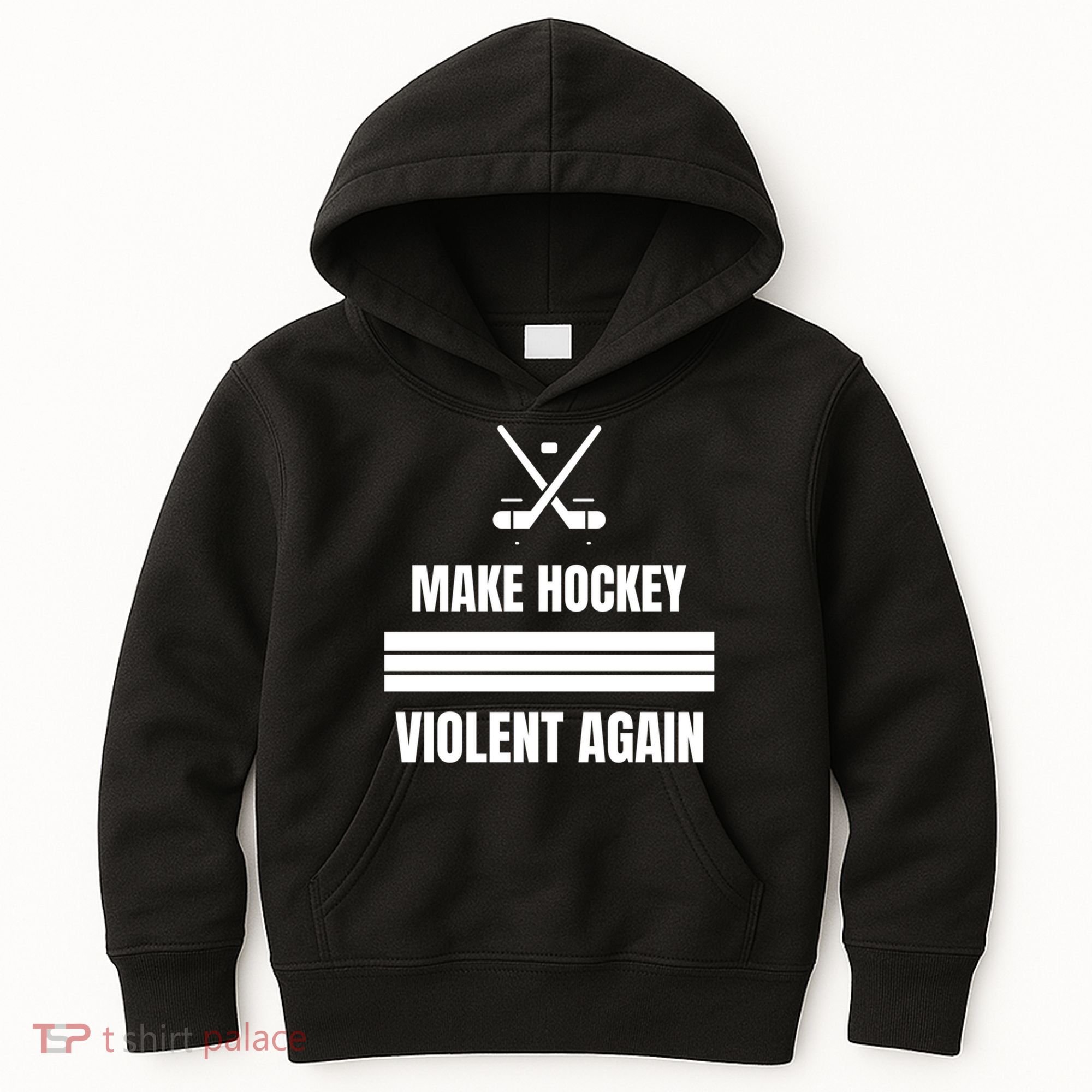Make Hockey Violent Again Funny Hockey Players Maga Canada Ice Kids Hoodie