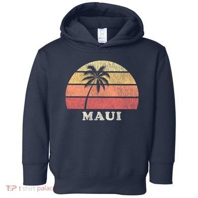 Maui HI Vintage 70s Retro Throwback Design Toddler Hoodie