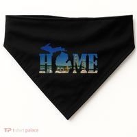 Michigan Home With The Mackinac Bridge USA-Made Doggie Bandana thumb 0