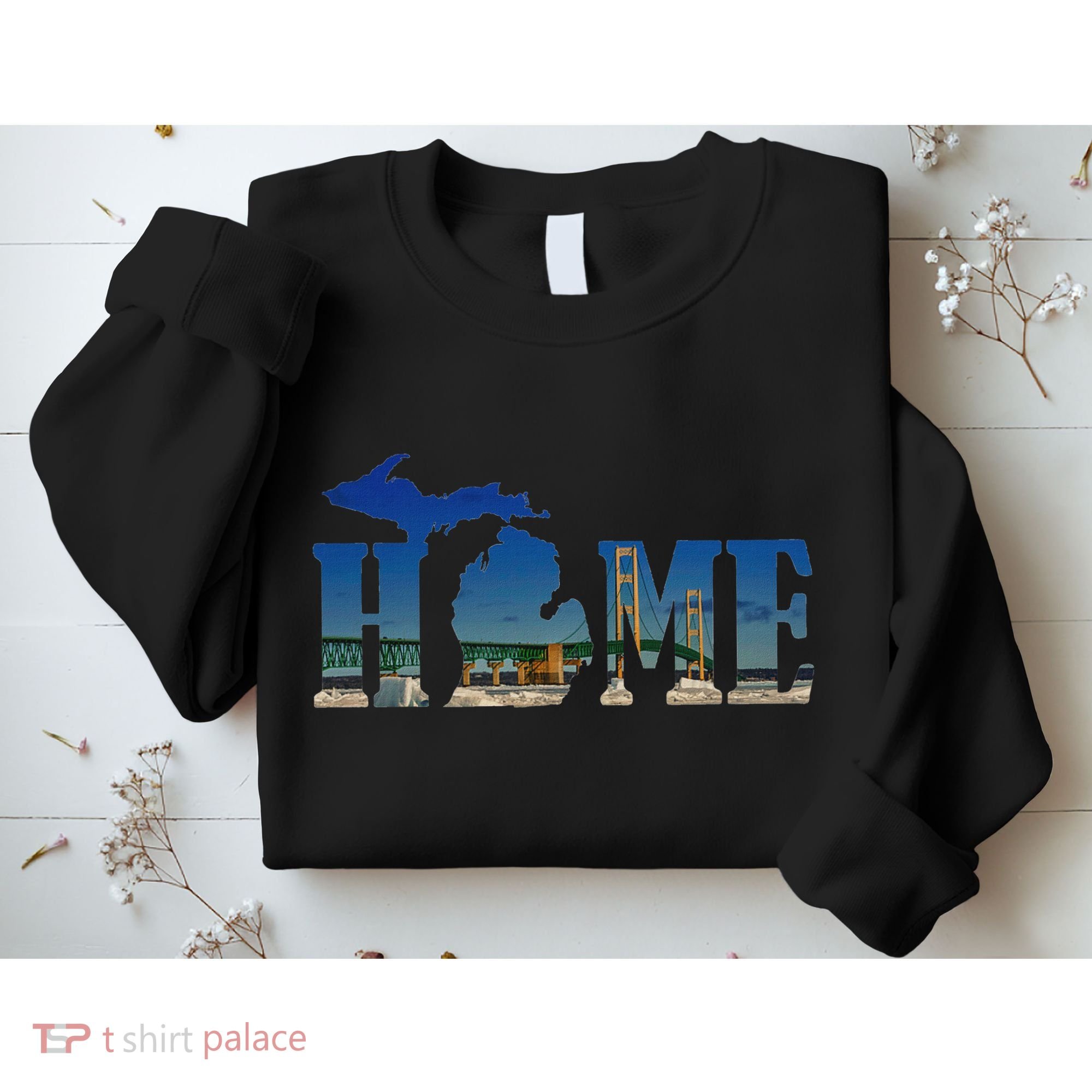 Michigan Home With The Mackinac Bridge Sweatshirt