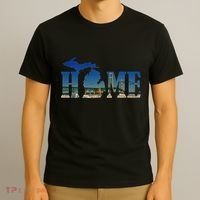 Michigan Home With The Mackinac Bridge T-Shirt thumb 3