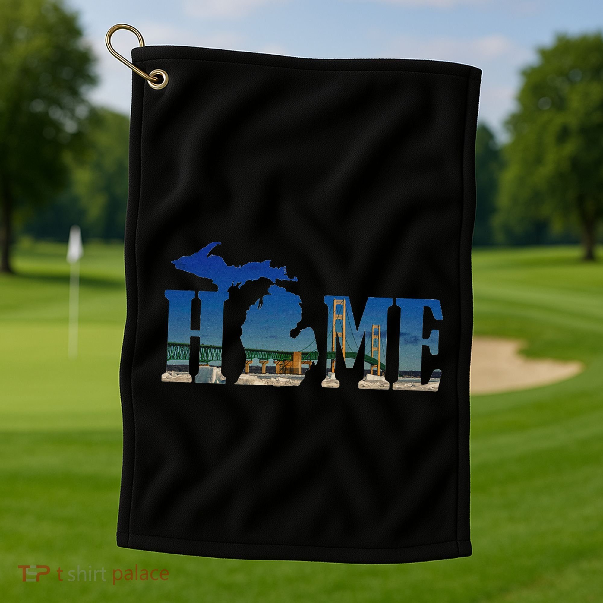 Michigan Home With The Mackinac Bridge Golf Towel