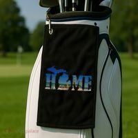Michigan Home With The Mackinac Bridge Golf Towel thumb 2