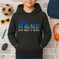 Michigan Home With The Mackinac Bridge Kids Hoodie thumb 2