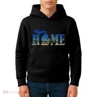 Michigan Home With The Mackinac Bridge Kids Hoodie thumb 4