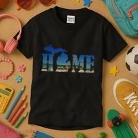 Michigan Home With The Mackinac Bridge Kids T-Shirt thumb 3