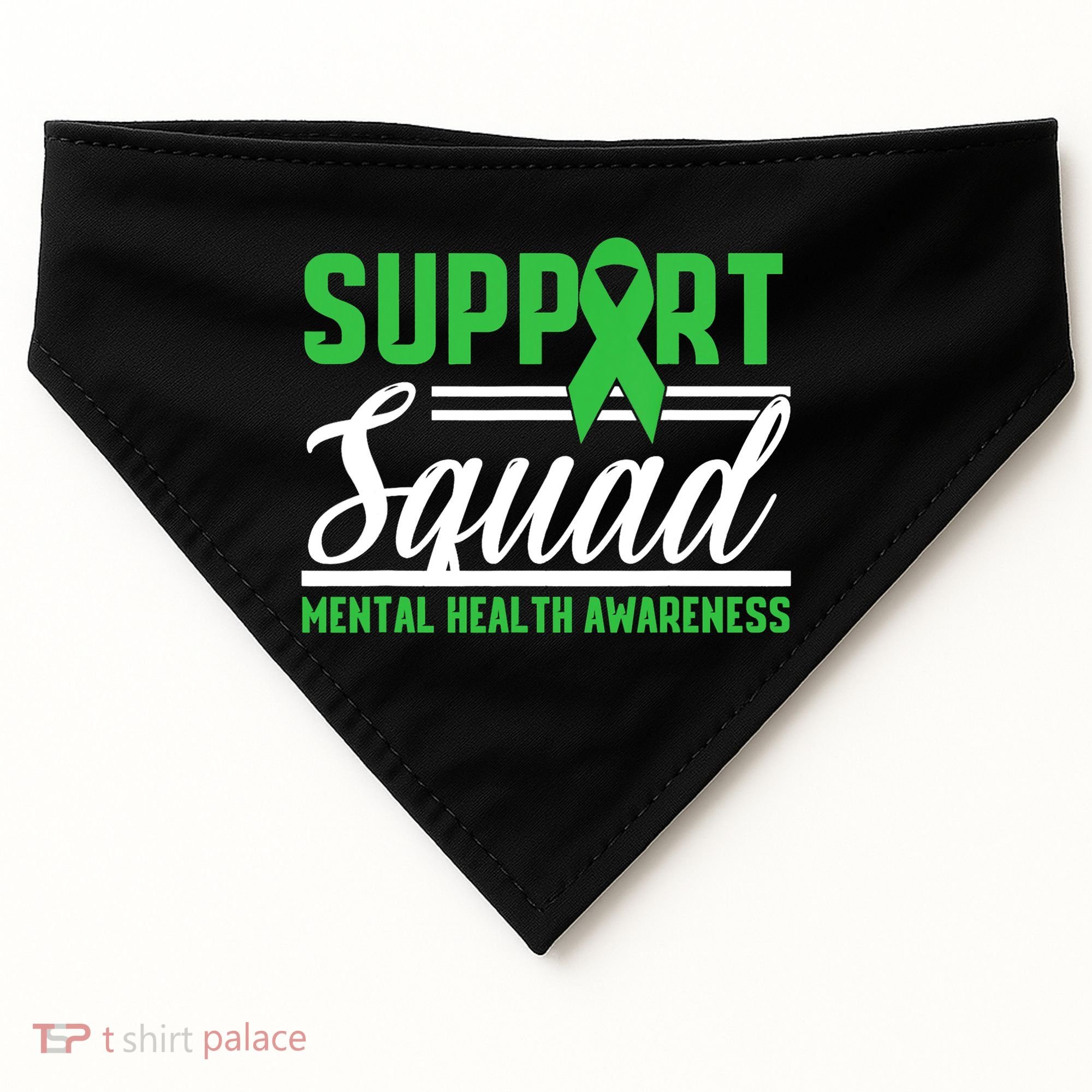 Mental Health Warrior Support Squad Mental Health Awareness USA-Made Doggie Bandana