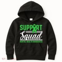 Mental Health Warrior Support Squad Mental Health Awareness Kids Hoodie thumb 0