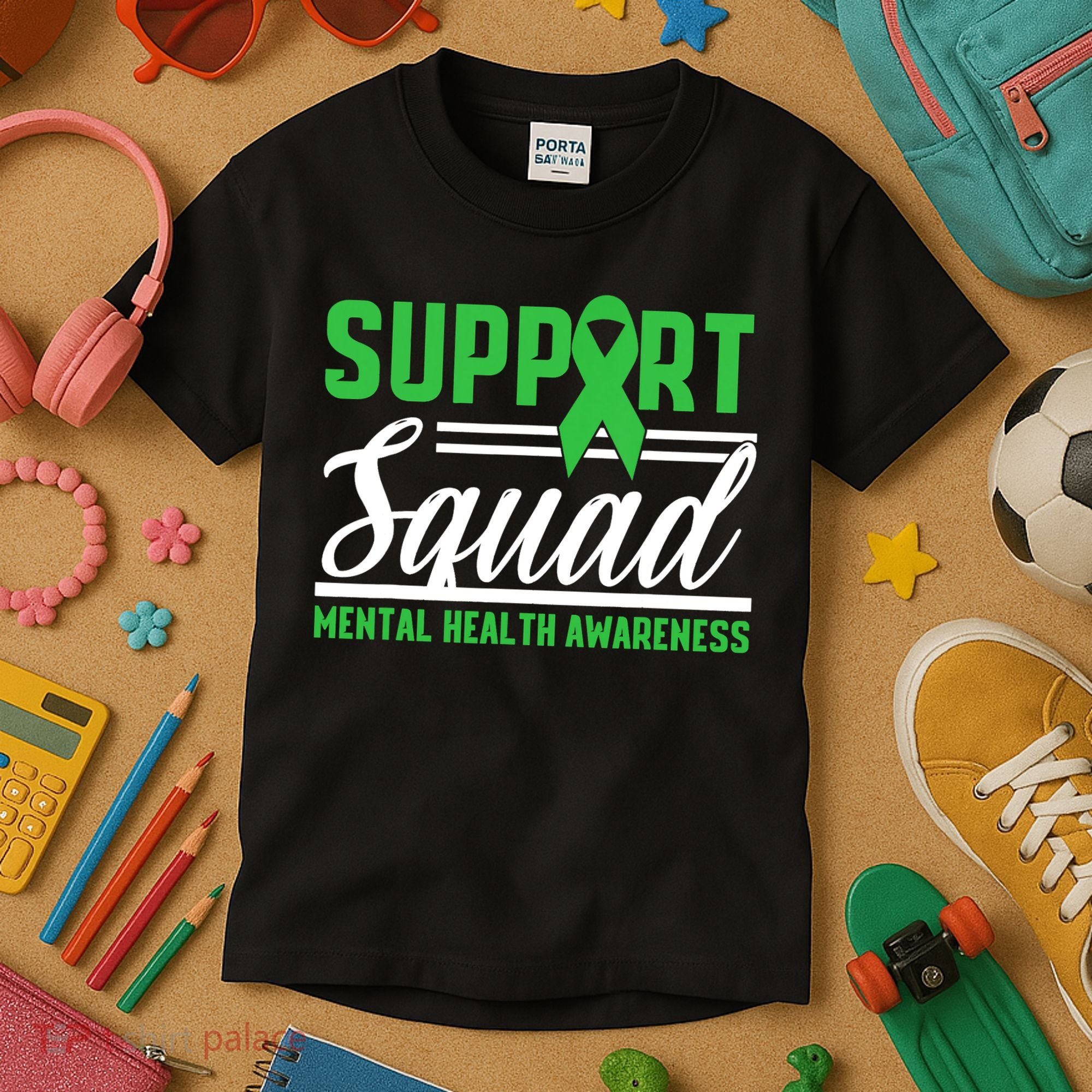 Mental Health Warrior Support Squad Mental Health Awareness Kids T-Shirt