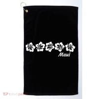 MAUI  Hawaii with Hawaiian Hibiscus flowers Golf Towel thumb 0