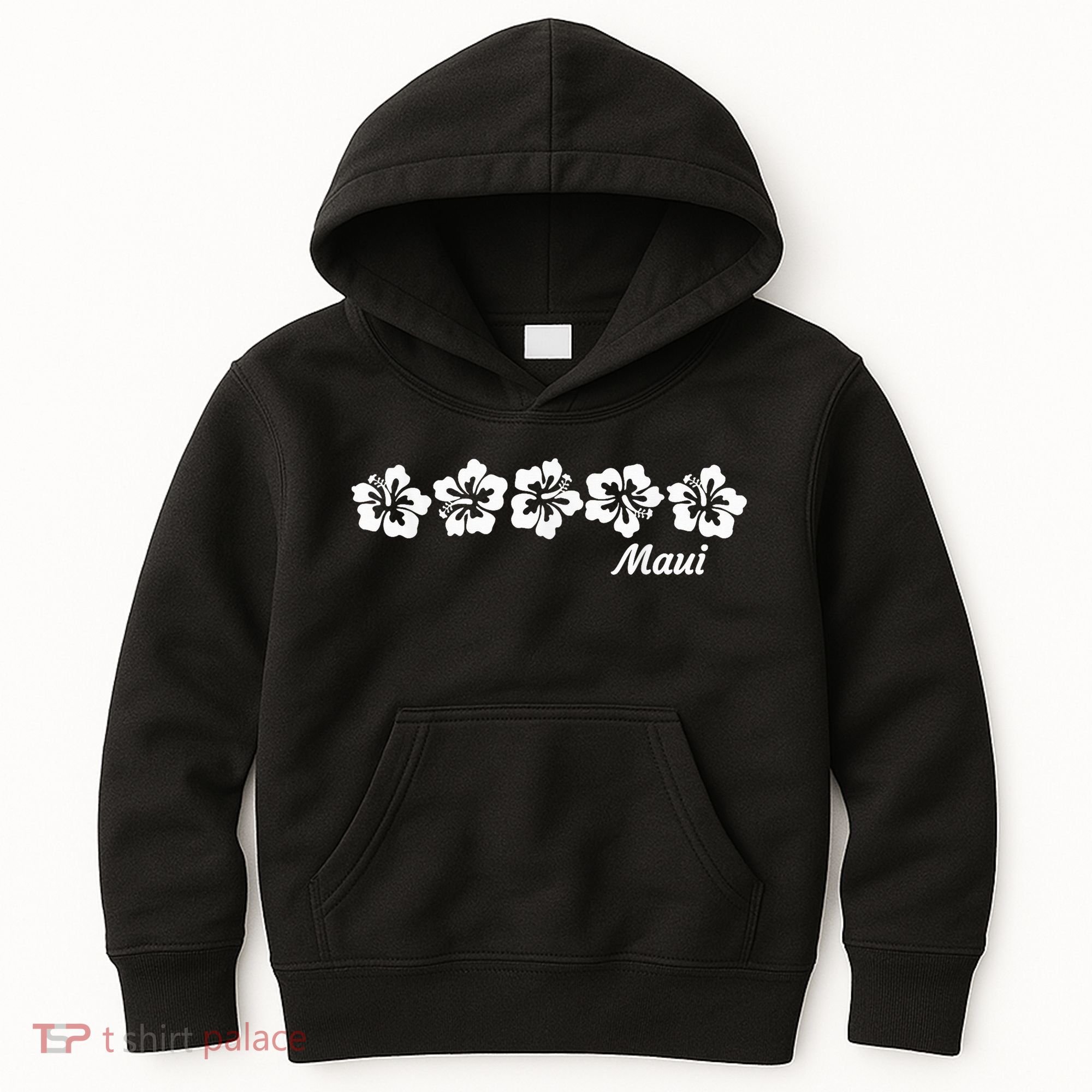 MAUI  Hawaii with Hawaiian Hibiscus flowers Kids Hoodie