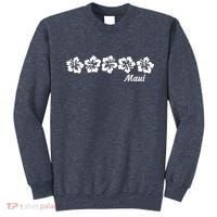 MAUI  Hawaii with Hawaiian Hibiscus flowers Sweatshirt thumb 0