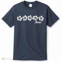 MAUI  Hawaii with Hawaiian Hibiscus flowers T-Shirt thumb 0