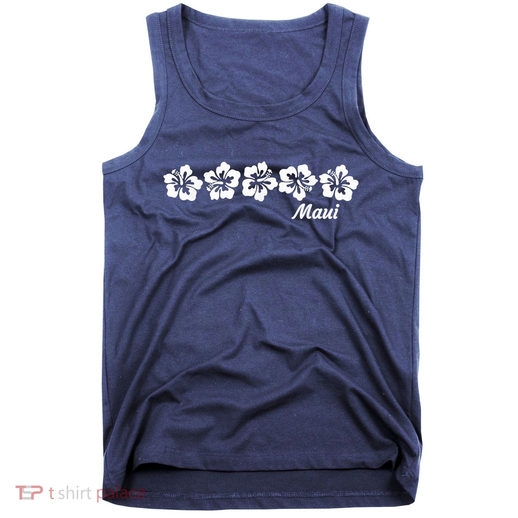 MAUI  Hawaii with Hawaiian Hibiscus flowers Tank Top