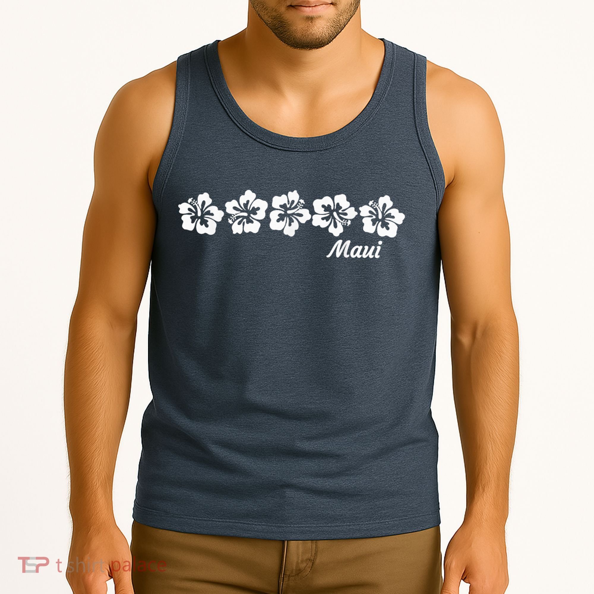 MAUI  Hawaii with Hawaiian Hibiscus flowers Tank Top