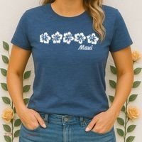 MAUI  Hawaii with Hawaiian Hibiscus flowers Women's T-Shirt thumb 2