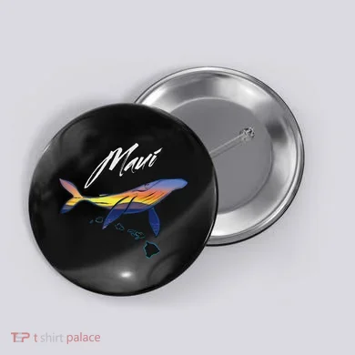 Maui Humpback Whale Button