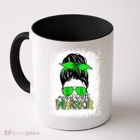 Mental Health Warrior Messy Bun Tal Health Awareness Gift Coffee Mug thumb 0