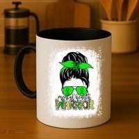 Mental Health Warrior Messy Bun Tal Health Awareness Gift Coffee Mug thumb 4