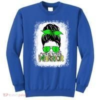 Mental Health Warrior Messy Bun Tal Health Awareness Gift Sweatshirt thumb 0
